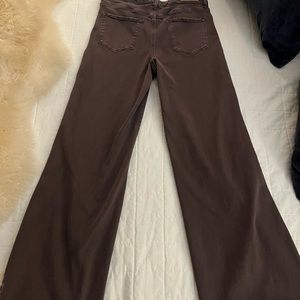 Brown Wide-Leg Pants